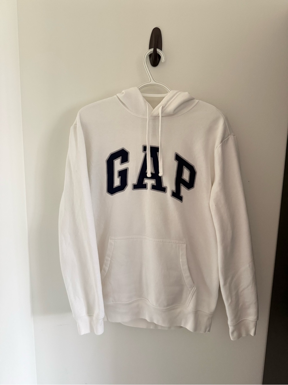 GAP White Hoodie with Navy Logo